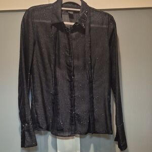 The Limited Black Sheer Blouse